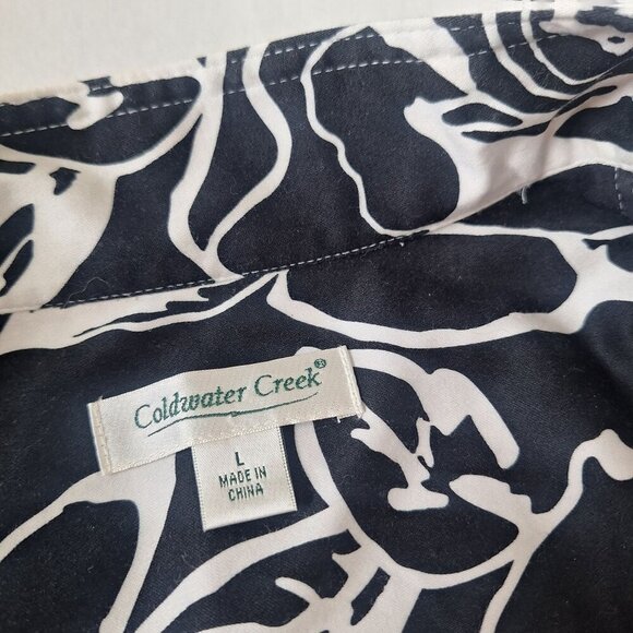 💙 Coldwater Creek Artsy 100% Cotton Jacket Size L Preppy Contemporary - Picture 5 of 8